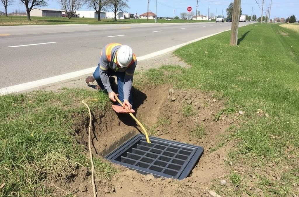 Установка водосточных люков для дороги